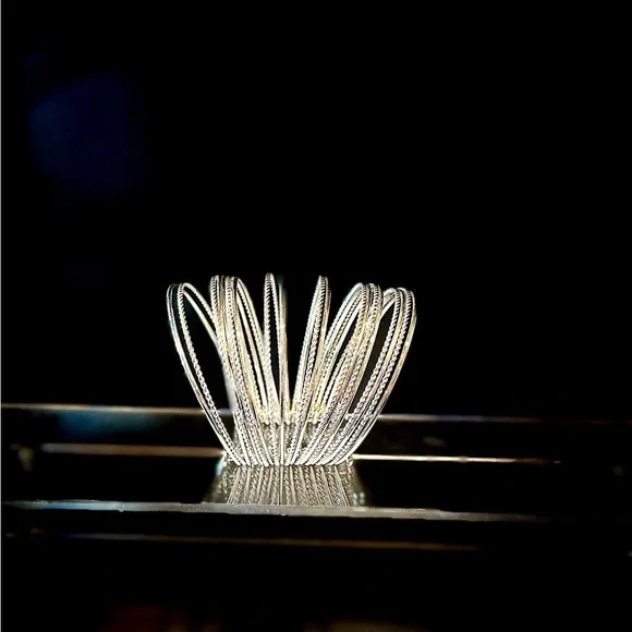 Park Lane Silver Textured Bangle - Picture 3 of 3